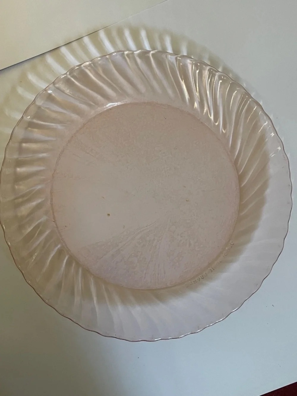 Pink Glass Dinner Plate - Elegant Swirl Design